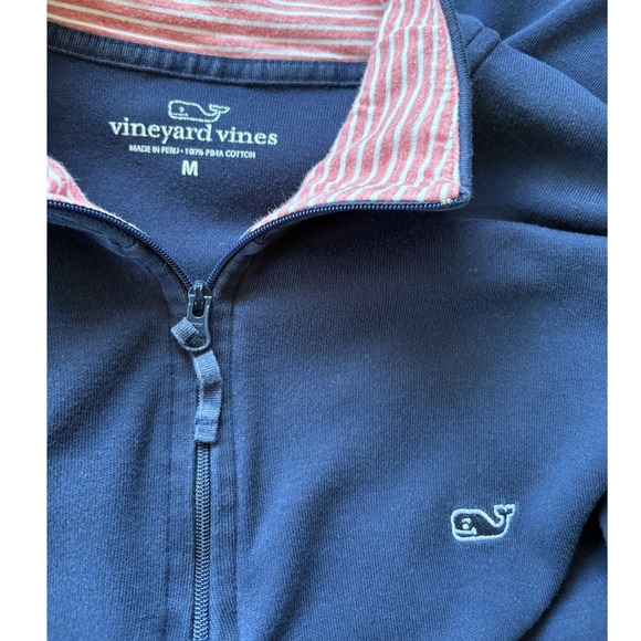 Vineyard Vines Men's Navy Blue 1/4 Zip Pullover Sweatshirt, Size Medium - Picture 3 of 4